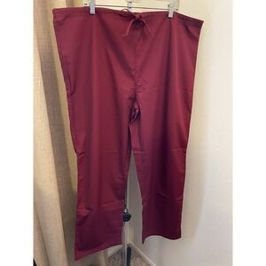 VTG Dickies‎ Scrubs Burgundy Drawstring High rise 1 pocket nurse RN Size XL New